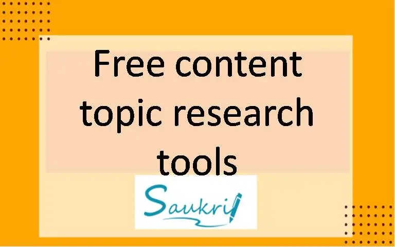 Free content topic research tools